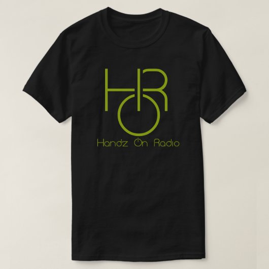 T-shirt Handz On Radio Logo Black Tee avec texte (Design devant)