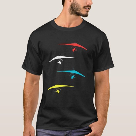 T-shirt Hang Glider Graphic Teint Hang Gliding Pilote (Devant)