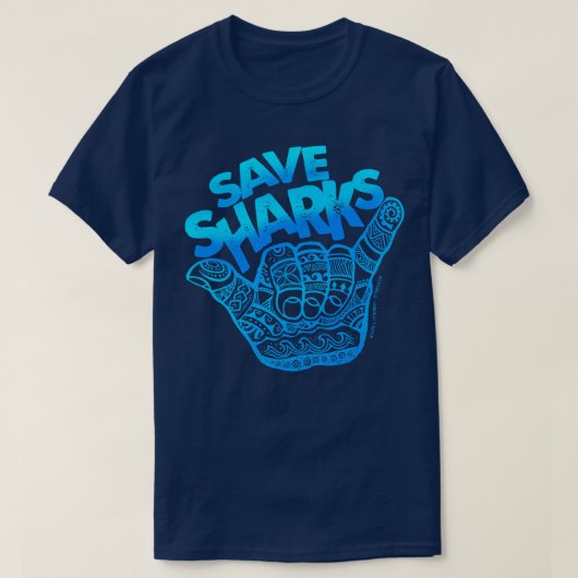 T-shirt Hang Loose Save Sharks 1 (Design devant)