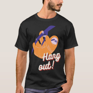 T-shirt Hang Out Jote Sloth Illustration