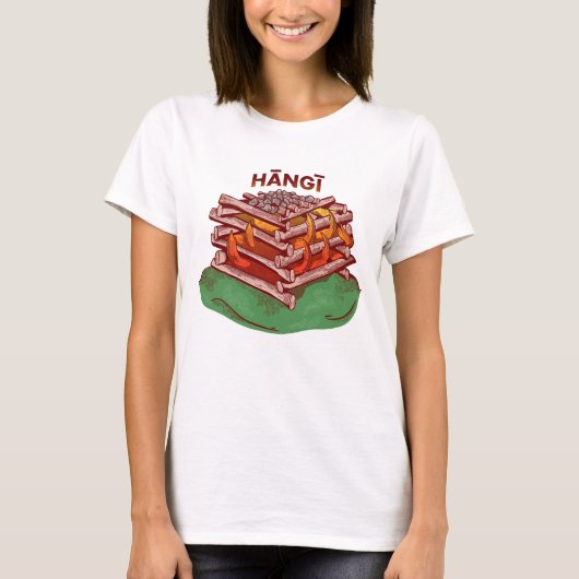 T-shirt Hangi Maori Cuisine Nourriture Kai (Devant)