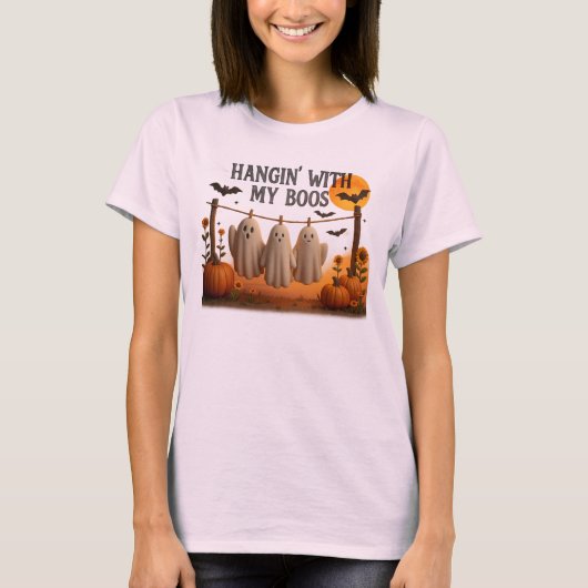 T-shirt Hangin' With My Boos Funny Halloween Ghosts Tee (Devant)