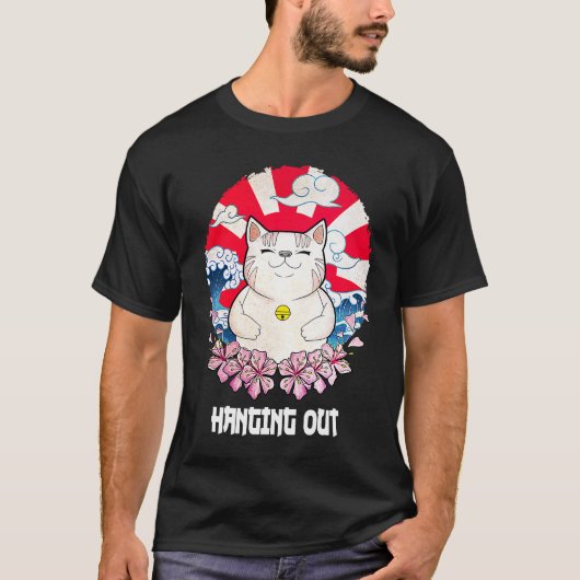 T-shirt Hanging Out Chat Hobby Kitten Pastime Chat Maman 1 (Devant)