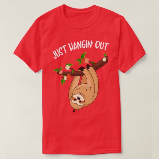 T-shirt Hanging Out Funny mignon Sloth (Design devant)