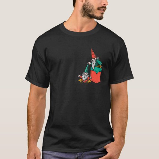 T-shirt Hanging Pocket Gnome Gnomies  (Devant)