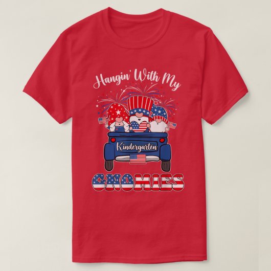 T-shirt Hanging With Kindergarten Gnomies Truck 4th July P (Design devant)