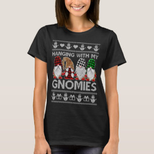 T-shirt Hanging With My Gnomies Christmas Cute Gnomes Ugly
