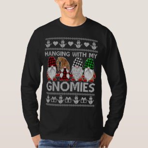 T-shirt Hanging With My Gnomies Christmas Cute Gnomes Ugly