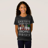 T-Shirt Hanging With My Gnomies Christmas Cute Gnomes Ugly (Devant entier)