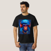 T-shirt Hangout avec singe Cool et casque, goggle (Devant entier)