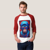 T-shirt Hangout avec singe et casque Cool, Goggle (Devant entier)