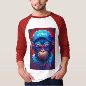 T-shirt Hangout avec singe et casque Cool, Goggle (Devant)
