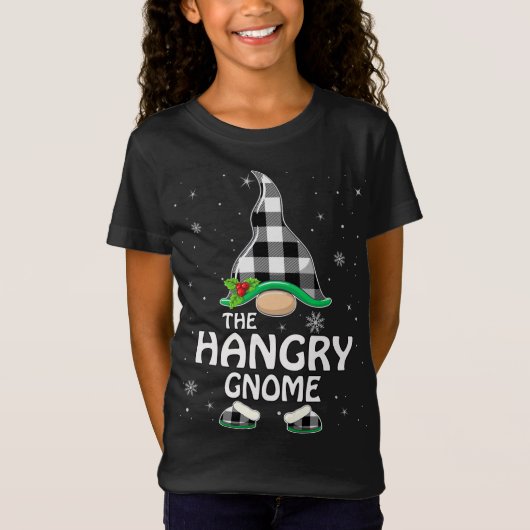 T-Shirt Hangry Gnome Buffalo Plaid Matching Family Group C (Devant)