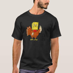 T-shirt Hanksgiving Urkey Faux Meow Meow Chat Chaton