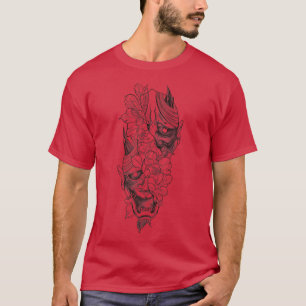 T-shirt Hannya Masque japonais Lotus Flower Art Premium 