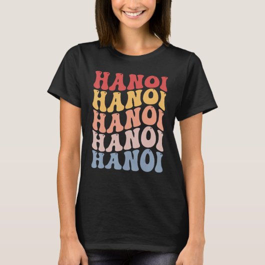 T-shirt Hanoi City Groovy Retro (Devant)