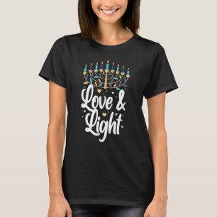 T-shirt Hanoucca Lumière et Amour Chanukah Menorah juive