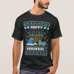 T-shirt Hanoukka de Noël Pignon Pajama Santa Hat Chanukah<br><div class="desc">Noël Hanoukka Pignon moche Pajama Santa Hat Chanukah Dreidel</div>