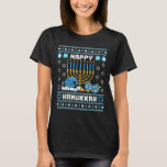 T-shirt Hanoukka de Noël Pignon Pajama Santa Hat Chanukah<br><div class="desc">Noël Hanoukka Pignon moche Pajama Santa Hat Chanukah Dreidel</div>