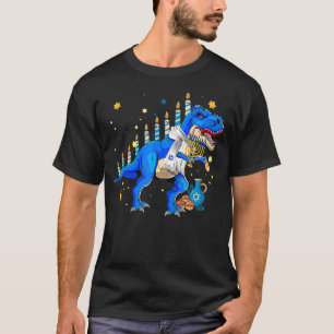 T-shirt Hanoukka Dinosaur Menorasaurus Rex Dino Chanukah B