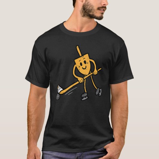 T-shirt Hanoukka Dreidel Hockey sur glace Chanukah Hommes (Devant)