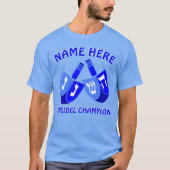 T-shirt Hanoukka Dreidels dans le champion mignon bleu de (Devant)