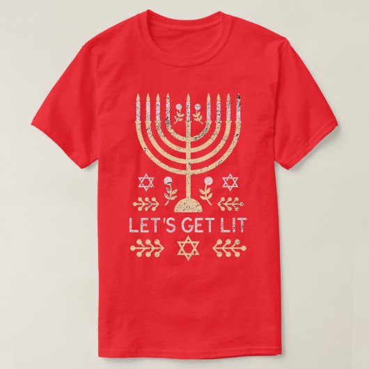 T-shirt Hanoukka drôle juive Menorah (Design devant)