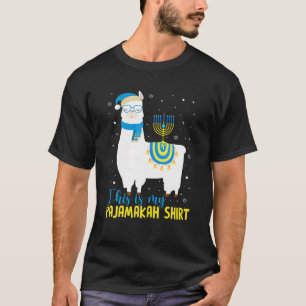 T-shirt Hanoukka Llama Christmas Joyeux Llamakah Pajamas F