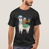 T-shirt Hanoukka Llamakah Llama Sloth Happy Hanoukka (Devant)
