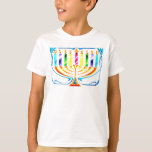 T-shirt Hanoukka Menorah - Chanukah Menorah<br><div class="desc">Hanoukka Menorah - Carte Chanukah Menorah montrant toutes les bougies brulant pour cette période spéciale de l'année,  le Festival juif des lumières.</div>