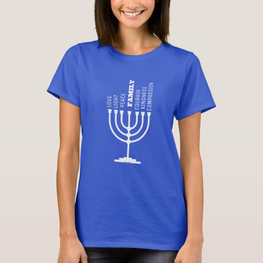 T-SHIRT HANOUKKA MENORAH MOTS D'AFFIRMATION CHEMISE (Devant)