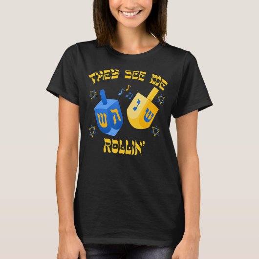 T-shirt Hanoukka On Me Voit Rollin' Dreidel Jewish Chanuk (Devant)