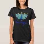 T-shirt Hanoukka Peacock Menorah Chanukah juif<br><div class="desc">Pajamas juifs Hanoukka Peacock Menorah Chanukah.</div>
