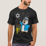 T-shirt Hanoukka Penguin Menorah Chanukah Juive garçons fi<br><div class="desc">Hanoukka Penguin Menorah Chanukah Juifs garçons filles enfants</div>
