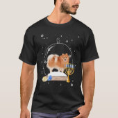 T-shirt Hanoukka Pomeranian Chien Snow Globe Pajama (Devant)