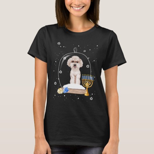 T-shirt Hanoukka Poodle Dog Snow Globe Pyjama (Devant)