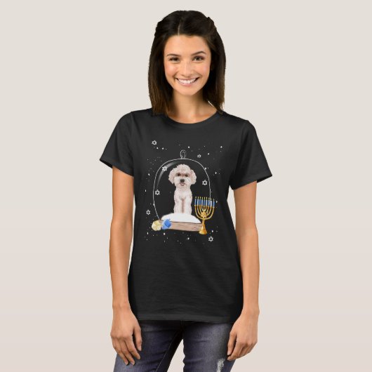T-shirt Hanoukka Poodle Dog Snow Globe Pyjama (Devant entier)