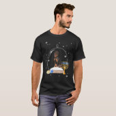 T-shirt Hanoukka Rottweiler Chien Snow Globe Pyjama (Devant entier)