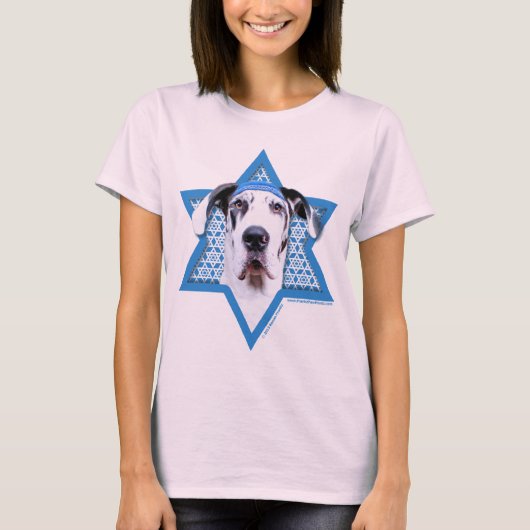 T-shirt Hanoukka Star of David - Great Dane - Arlequin (Devant)