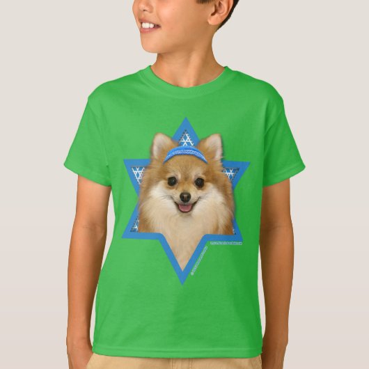 T-shirt Hanoukka Star of David - Pomeranian (Devant)