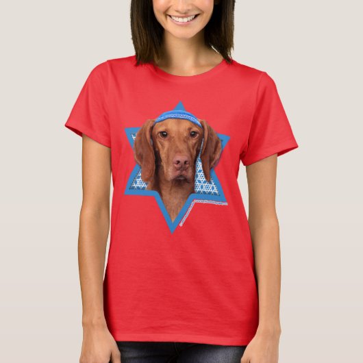 T-shirt Hanoukka Star of David - Vizsla - Reagan (Devant)