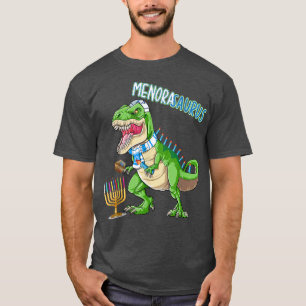 T-shirt Hanoukka T Re Menorasaurus Dinosaur Menorah Funny