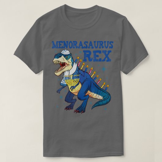 T-shirt Hanoukka TRe Menorasaurus Re Dinosaur Funny Menora (Design devant)