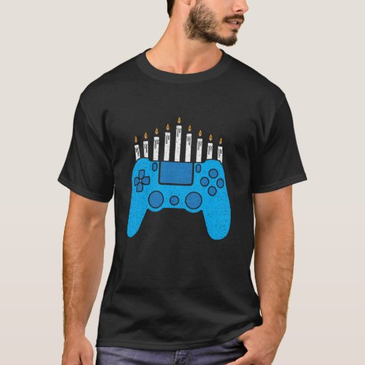 T-shirt Hanoukka Video Game Controller Niveau up Garçons E (Devant)