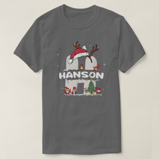 T-shirt Hanson Christmas w Hanson Name for funny Xmas (Design devant)