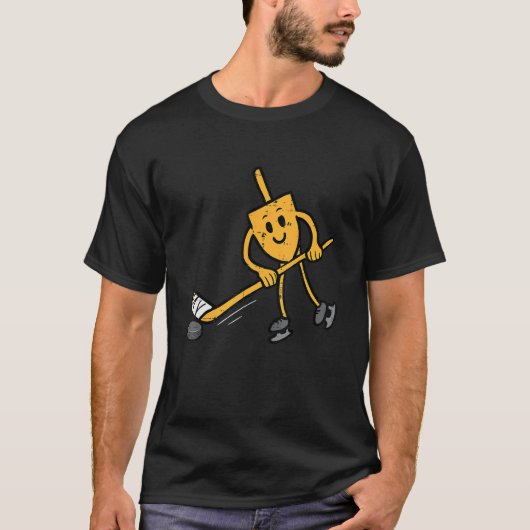 T-shirt Hanukkah Dreidel Ice Hockey Chanukah Jewish Men Bo (Devant)