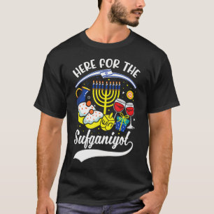 T-shirt Hanukkah drôle ici pour la nourriture juive Sufgan