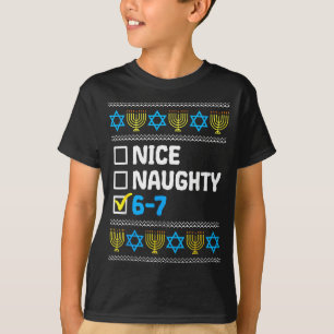 T-shirt Hanukkah gentil vilain 6 7 Six Sept Garçon Fille E