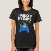 T-shirt Hanukkah I Paused My Game to be here Controller Ga (Devant)