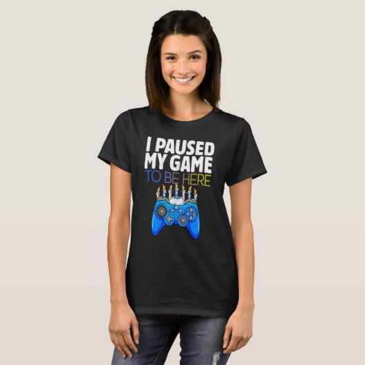 T-shirt Hanukkah I Paused My Game to be here Controller Ga (Devant entier)
